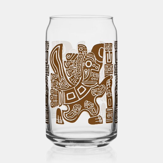 Aztec Eagle Warrior Tribal Oude kunst Blikvorm Glas (Achterkant)