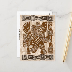 Aztec Eagle Warrior Tribal Oude kunst Briefkaart
