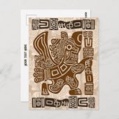 Aztec Eagle Warrior Tribal Oude kunst Briefkaart (Voorkant / Achterkant)