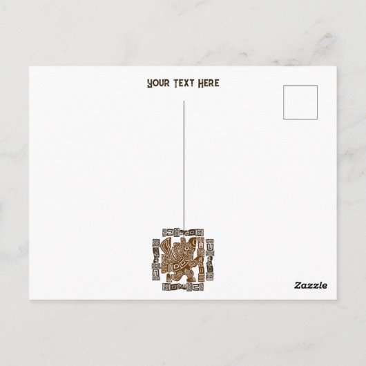 Aztec Eagle Warrior Tribal Oude kunst Briefkaart (Achterkant)