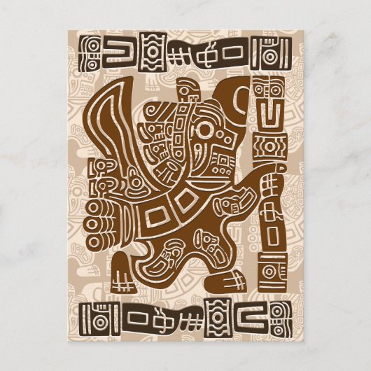 Aztec Eagle Warrior Tribal Oude kunst Briefkaart (Voorkant)