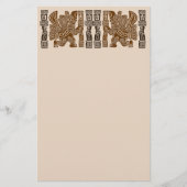 Aztec Eagle Warrior Tribal Oude kunst Briefpapier (Voorkant)