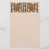 Aztec Eagle Warrior Tribal Oude kunst Briefpapier (Voorkant)