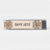 Aztec Eagle Warrior Tribal Oude kunst Bureau Naambordje (Voorkant)