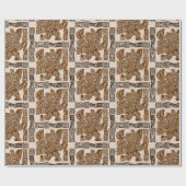 Aztec Eagle Warrior Tribal Oude kunst Cadeaupapier (Vlak)