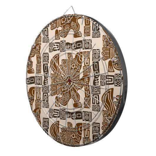 Aztec Eagle Warrior Tribal Oude kunst Dartbord (Voorkant Rechts)