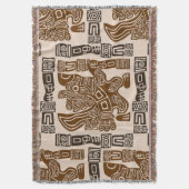 Aztec Eagle Warrior Tribal Oude kunst Deken (Voorkant Verticaal)