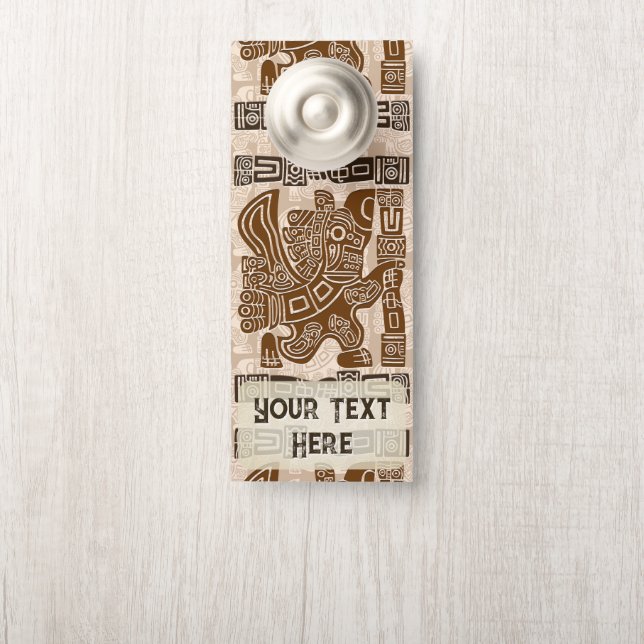 Aztec Eagle Warrior Tribal Oude kunst Deurhanger (Op knop)