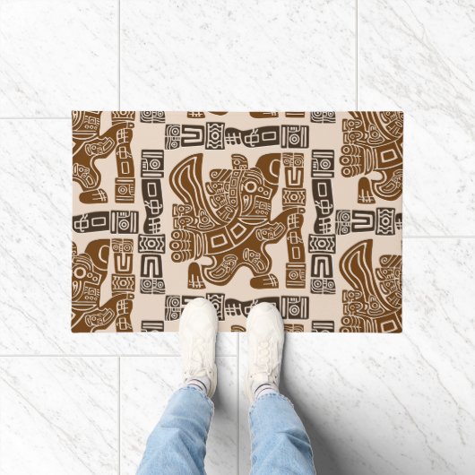 Aztec Eagle Warrior Tribal Oude kunst Deurmat (Binnen)