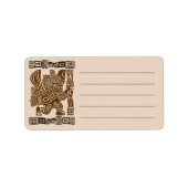 Aztec Eagle Warrior Tribal Oude kunst Etiket (Voorkant)