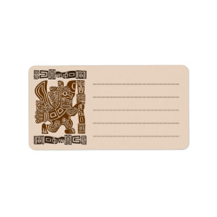 Aztec Eagle Warrior Tribal Oude kunst Etiket