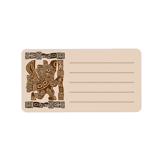 Aztec Eagle Warrior Tribal Oude kunst Etiket (Voorkant)