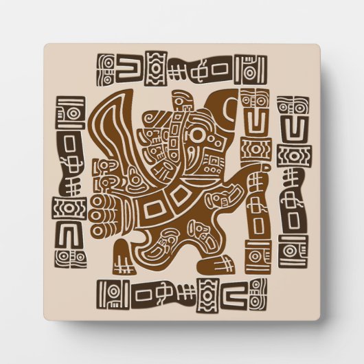 Aztec Eagle Warrior Tribal Oude kunst Fotoplaat (Voorkant)