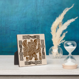 Aztec Eagle Warrior Tribal Oude kunst Fotoplaat