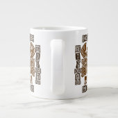 Aztec Eagle Warrior Tribal Oude kunst Grote Koffiekop (Achterkant)