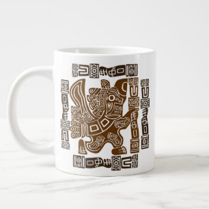 Aztec Eagle Warrior Tribal Oude kunst Grote Koffiekop