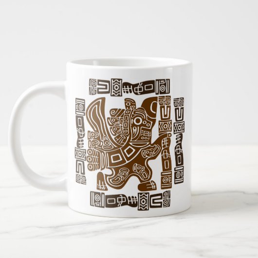 Aztec Eagle Warrior Tribal Oude kunst Grote Koffiekop (Links)