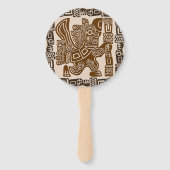 Aztec Eagle Warrior Tribal Oude kunst Handwaaier (Achterkant)