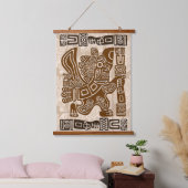 Aztec Eagle Warrior Tribal Oude kunst Hangend Wandkleed (Slaapkamer)