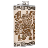 Aztec Eagle Warrior Tribal Oude kunst Heupfles (Rechts)