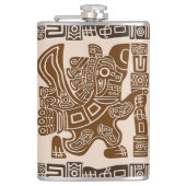 Aztec Eagle Warrior Tribal Oude kunst Heupfles (Voorkant)