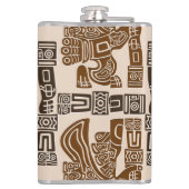 Aztec Eagle Warrior Tribal Oude kunst Heupfles (Achterkant)