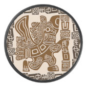 Aztec Eagle Warrior Tribal Oude kunst Hockey Puck (Voorkant)