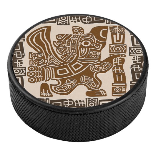 Aztec Eagle Warrior Tribal Oude kunst Hockey Puck (3/4)