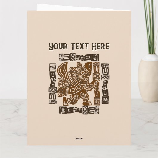 Aztec Eagle Warrior Tribal Oude kunst Kaart (Achterkant)
