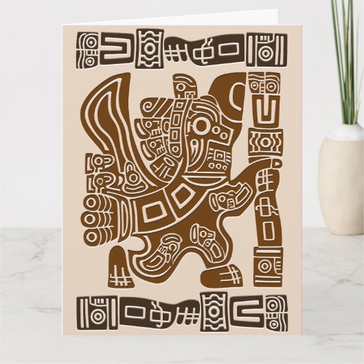 Aztec Eagle Warrior Tribal Oude kunst Kaart (Voorkant)