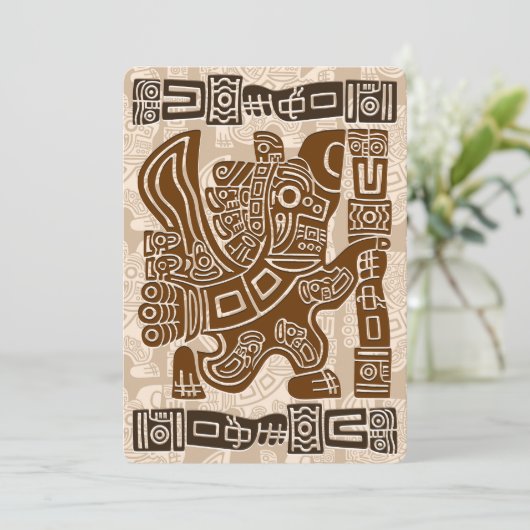 Aztec Eagle Warrior Tribal Oude kunst Kaart (Staand voorkant)