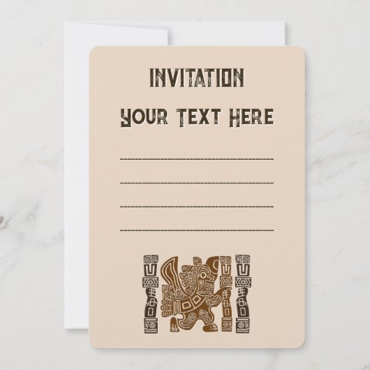 Aztec Eagle Warrior Tribal Oude kunst Kaart (Achterkant)