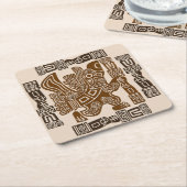 Aztec Eagle Warrior Tribal Oude kunst Kartonnen Onderzetters (Schuin)