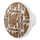 Aztec Eagle Warrior Tribal Oude kunst Keramische Knop (Rechts)