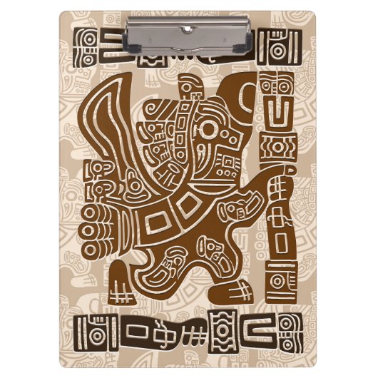 Aztec Eagle Warrior Tribal Oude kunst Klembord (Voorkant)