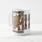 Aztec Eagle Warrior Tribal Oude kunst Koffiemok (Voorkant links)