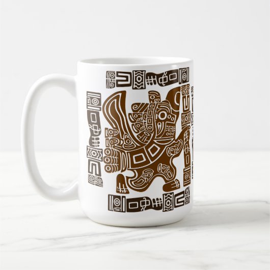 Aztec Eagle Warrior Tribal Oude kunst Koffiemok (Links)