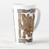 Aztec Eagle Warrior Tribal Oude kunst Latte Mok (Rechterhoek)