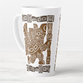 Aztec Eagle Warrior Tribal Oude kunst Latte Mok (Linkerhoek)