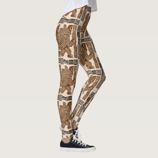 Aztec Eagle Warrior Tribal Oude kunst Leggings (Rechts)