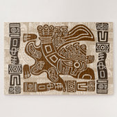 Aztec Eagle Warrior Tribal Oude kunst Legpuzzel (Horizontaal)