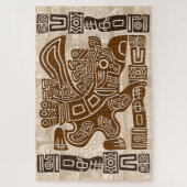 Aztec Eagle Warrior Tribal Oude kunst Legpuzzel (Verticaal)