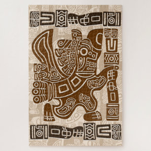 Aztec Eagle Warrior Tribal Oude kunst Legpuzzel