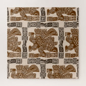 Aztec Eagle Warrior Tribal Oude kunst Legpuzzel (Horizontaal)