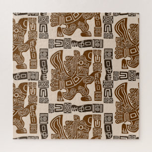 Aztec Eagle Warrior Tribal Oude kunst Legpuzzel