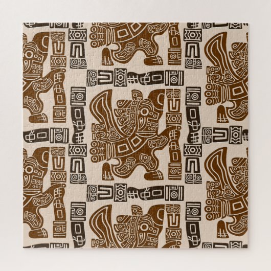 Aztec Eagle Warrior Tribal Oude kunst Legpuzzel (Verticaal)