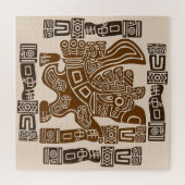 Aztec Eagle Warrior Tribal Oude kunst Legpuzzel (Horizontaal)