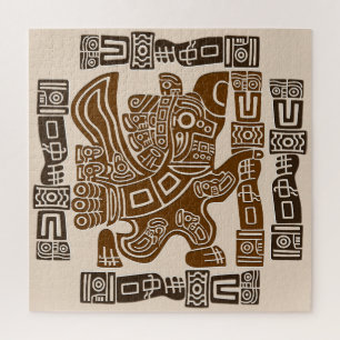 Aztec Eagle Warrior Tribal Oude kunst Legpuzzel