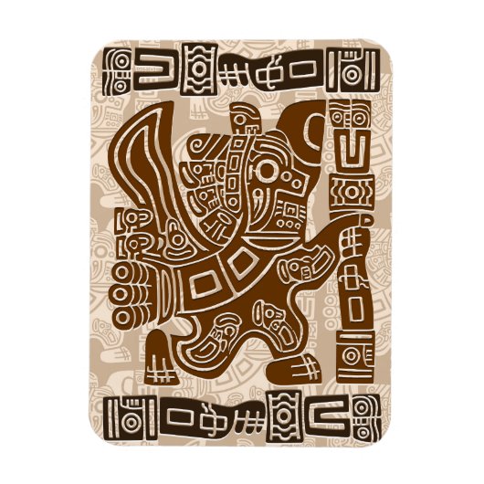 Aztec Eagle Warrior Tribal Oude kunst Magneet (Verticaal)