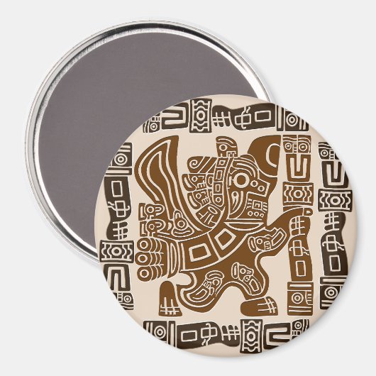 Aztec Eagle Warrior Tribal Oude kunst Magneet (Voorkant / Achterkant)